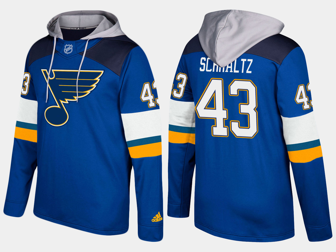 Men NHL St.Louis blues #43 jordan schmaltz blue hoodie->st.louis blues->NHL Jersey